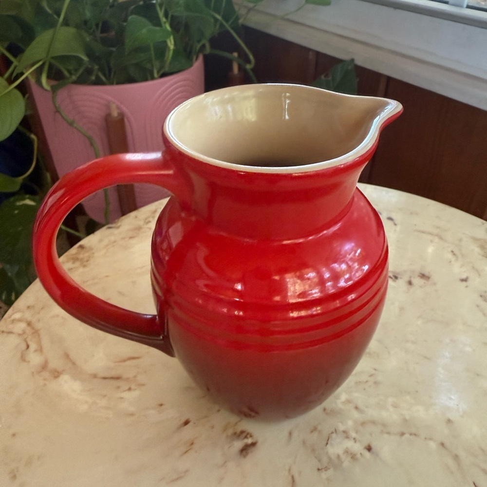 Le Creuset Red Ceramic Creamer Pitcher